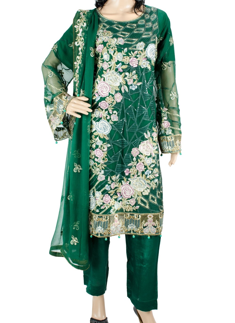 emerald green casual dress